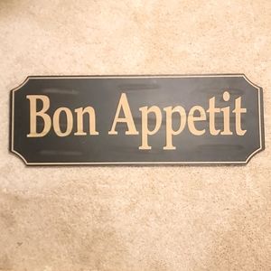Wood BON APPETIT sign